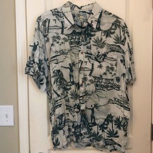 😎 Super nice island life on the Beach 100% rayon button down shirt,NWOT size XL